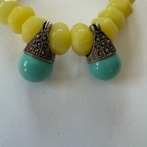 Turquoise Beaded sterling silver earrings